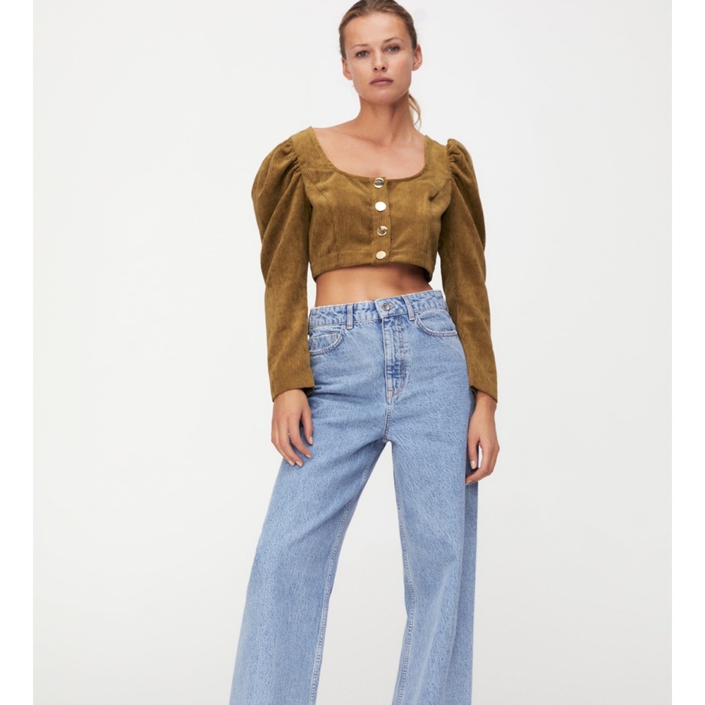 NWT ZARA Corduroy Crop Top S Blogger’s Favorite - Picture 4 of 8